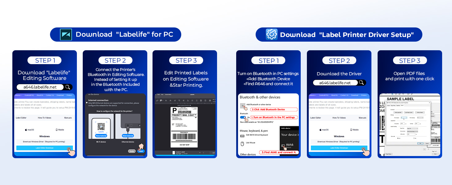 bluetooth thermal label printer