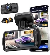 YEECORE Dual Dash Cam, Real 4K+1080P Front and Rear Dash Camera, Built-in WiFi GPS, 3" IPS Screen...