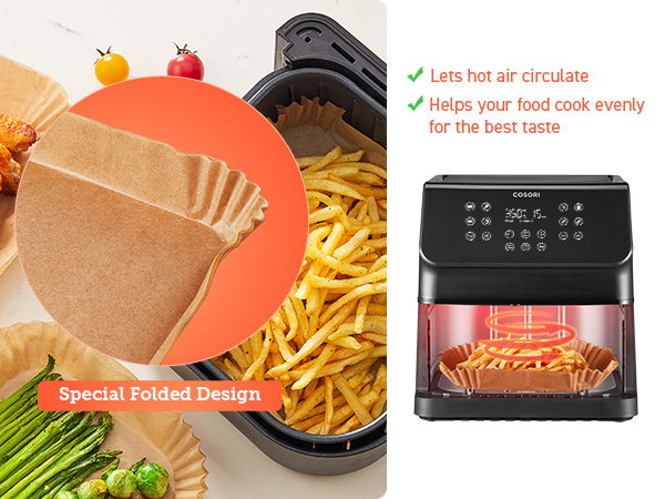 100PCS Non-stick Disposable Liners, Baking Paper for Air Fryer Oil-proof, Water-proof