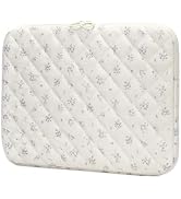 Puffy Laptop Sleeve 13-15.6 Inch Corduroy Quilted Laptop Protective Case Cute Floral Computer Sle...