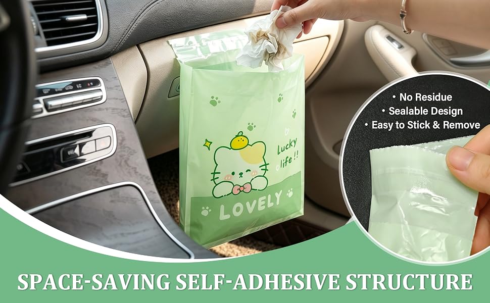 Space-Saving Hanging Car Trash Bags