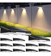 Brightever Solar Fence Lights Outdoor 12-Pack, Waterproof LED Solar Powered Deck Light with 3 Mod...