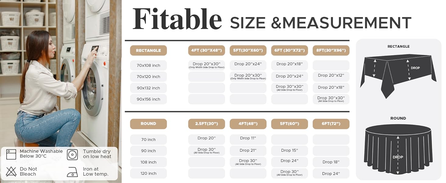 table cloths for 6 foot round tables
