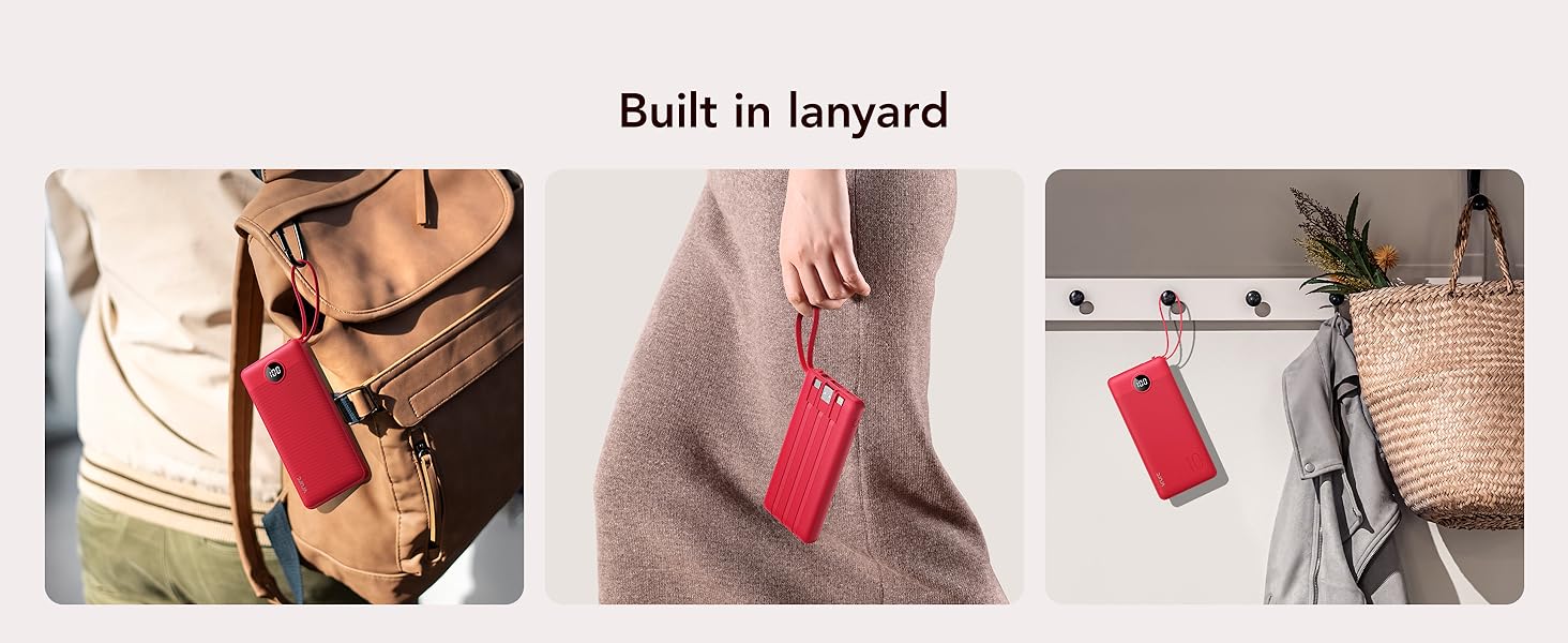 built in lanyard portable charger