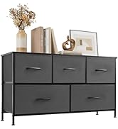 Accver Dresser with 5 Drawers for Bedroom, Fabric Clothes Cabinet for Closet, Anti-Tip TV Stand f...