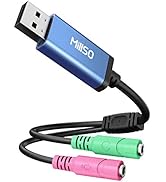 MillSO USB Audio Adapter Stereo External Sound Card, USB to 3.5mm TRS Headphone + Microphone Audi...