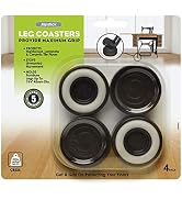 Slipstick CB525 1-3/4" Furniture Leg Coaster Cups / Floor Protectors (set of 4) Round, Chocolate ...