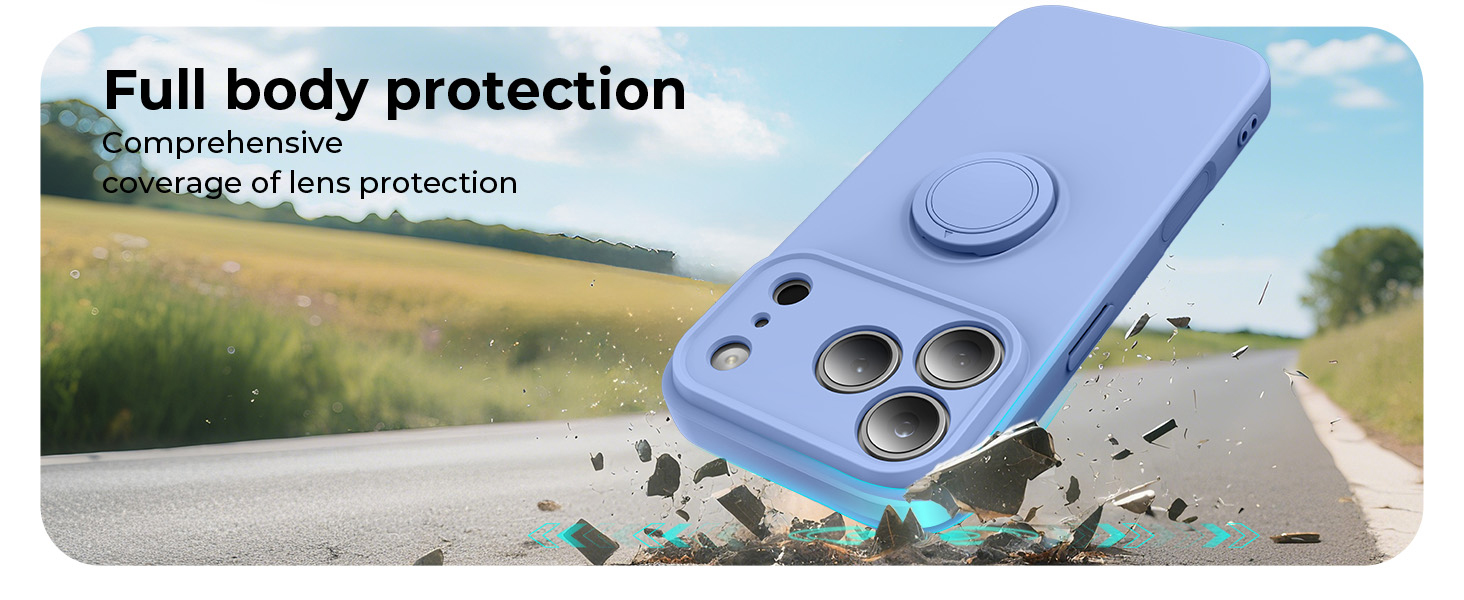 iphone 18 pro silicone case with strap ring kick stand 