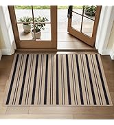 Tangsoo Stripe Easy Jute Rug,Ultra Thin 2x3 Outdoor Rug for Entryway,Non-Slip Washable Small Rug ...