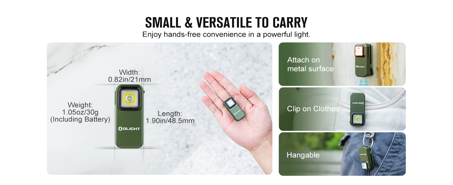 Oclip edc clip-on flashlight with magnetic which can attach anywhere