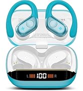 Qecnato Wireless Earbuds Bluetooth 5.4 Headphones 75H Stereo Deep Bass Sports Over Ear Buds with ...