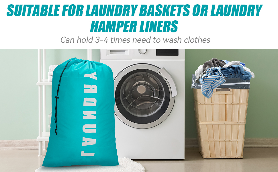 Suitable for laundry baskets or laundry hamper liners,Can hold 3-4 times need to wash clothes