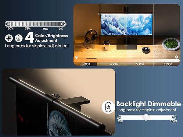 monitor light bar with backlight