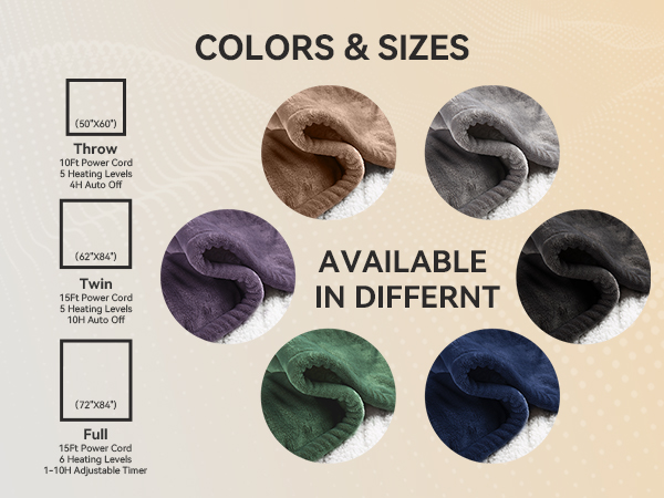 available in different colors &amp;amp; sizes, heating blanket