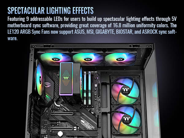 LE120 ARGB Sync PC Cooling Fan (3-Fan Pack)