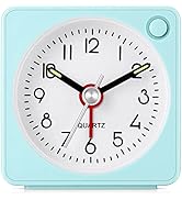 Jisile Travel Analog Alarm Clock, 2.25 inch, Ultra Small Clock with Snooze and Light Function, Su...