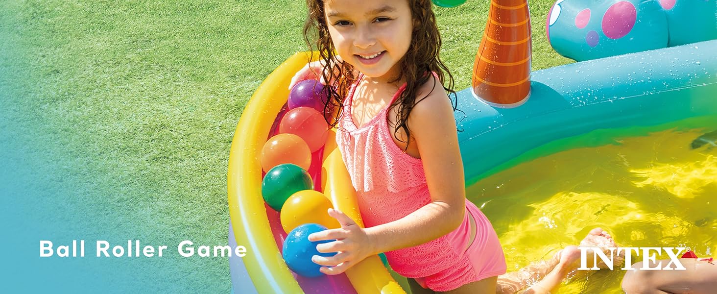 Intex 11ft x 7.5ft x 44in Dinoland Play Center Kiddie Inflatable Swimming Pool Caro3