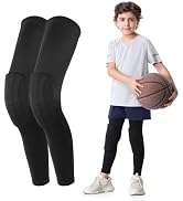 Newbyinn Knee Pad for Kid Youth 1 Pair, Padded Knee Leg Compression Sleeve for Basketball Footbal...