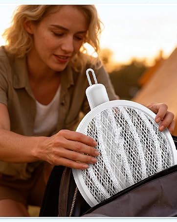 portable fly swatter put into bag to carry out