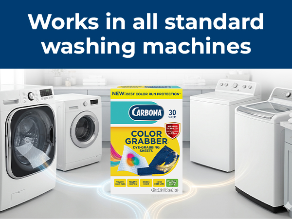 Carbona Color Grabber sheets work in front-load and top-load washing machines