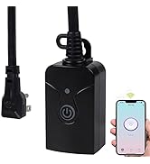 Outdoor Smart WiFi Plug Outlet, HBN Heavy Duty Wi-Fi Timer with One Grounded Outlet, Wireless Rem...
