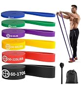 Exercise Bands,Set of 6 Resistance Bands for Working Out,Pull Up Bands Set,at Home Workout Equipm...