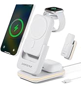 SUPERV 4 in 1 Wireless Charging Station: 5000mAh Removable Power Bank Foldable Charging Stand - P...
