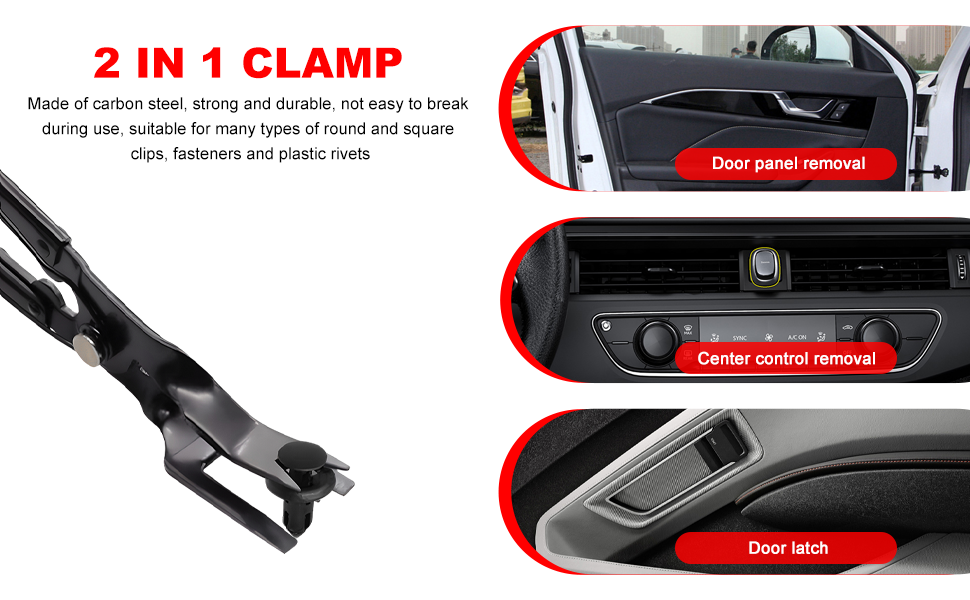 This pliers are suitable for removing tires, pin pullers and various types of clamps.