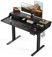 ErGear Electric Standing Desk with Drawers, 48? x 24? Gaming Table Compatible Monitor Stand, Stan...