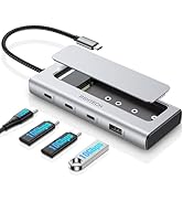 RSHTECH 5-in-1 USB C Hub with M.2 NVMe/SATA SSD Enclosure, 10Gbps USB-A & 2 USB-C Ports and 100W ...