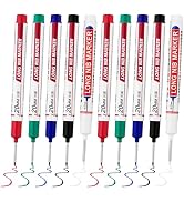 LYXMYGS 10 PCS Long Head Deep Hole Marker Pens,20mm Long Nib Marker, Longs Nose Markers, Waterpro...