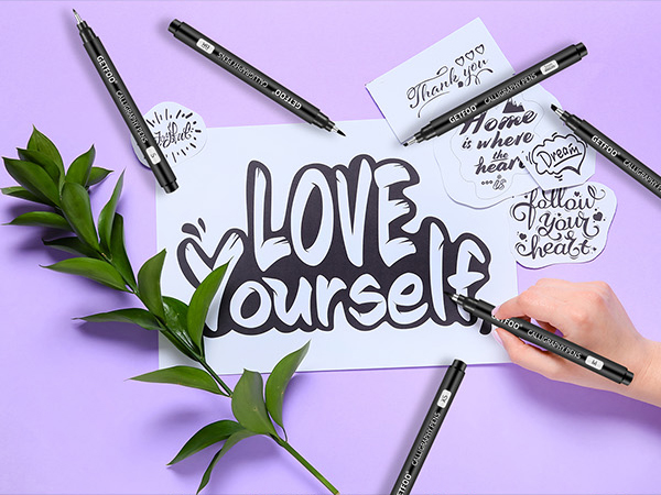 Calligraphy Pens for Writing, Brush Pen Calligraphy Set Calligraphy Brush Pens, Hand Lettering Pen 