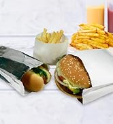 Regency Wraps Grease Resistant Serving Snack Bags, Aluminium Foil Lined Bags, Perfect for Hamburg...