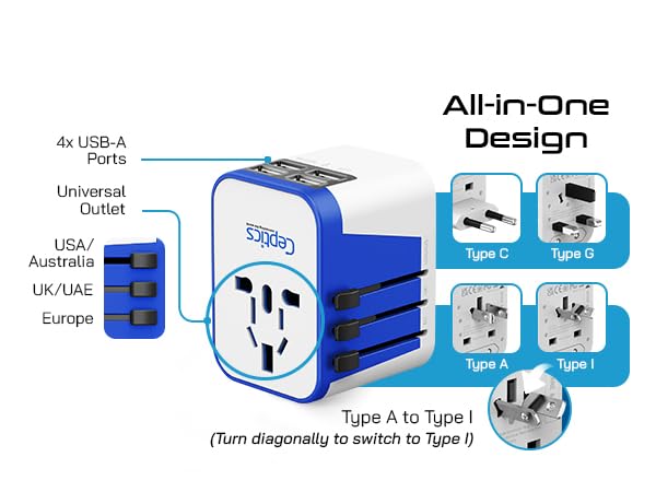 ceptics travel adapter universal