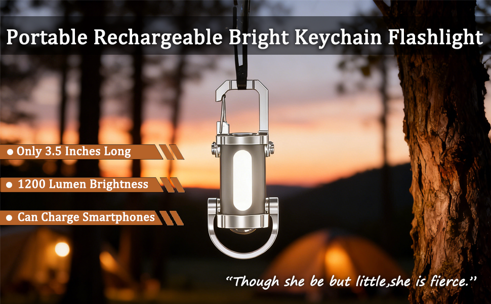 portable rechargeable bright keychain flashlight