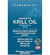 Viva Naturals Antarctic Krill Oil Omega 3 Supplements 1200 mg - DHA EPA Omega-3 &amp; Astaxanthin Con...