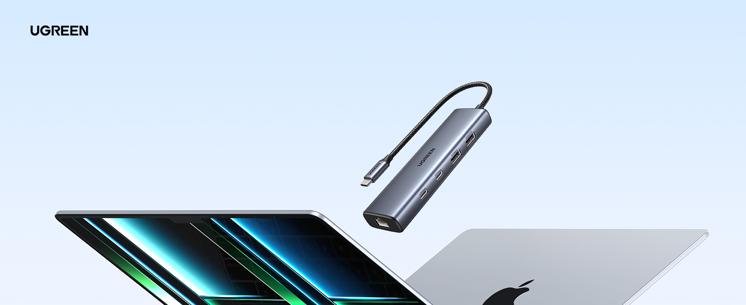 UGREEN USB C to Ethernet Adapter, 5 in 1 USB C Hub Ethernet