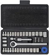 ULTRA STEEL 40-Piece Socket Set with Ratchet Driver, 1/4" and 3/8" Drive, Metric and SAE Sockets,...