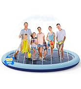 COMMOUDS 10FT Splash Pad for Kids and Dogs, Extra Large Sprinkler Pad Non-Slip Thicken Pool Summe...