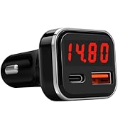 Jebsens USB C Car Charger Adapter with Volt Meter, 30W Cigarette Lighter Adapter with Voltmeter, ...