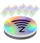 DAMILA NFC216 Tags – Programmable Rewritable NFC Stickers with Anti-Metal Layer &amp; Holographic Cov...