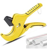 THINKWORK Ratchet-type PVC Cutter, PVC Pipe Cutter up to 2-1/2", Heavy-Duty Pipe Cutting Tool wit...