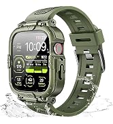 Dsytom Waterproof Case with Band Compatible for Apple Watch Band 45mm 44mm 41mm 40mm for Men ,Rug...
