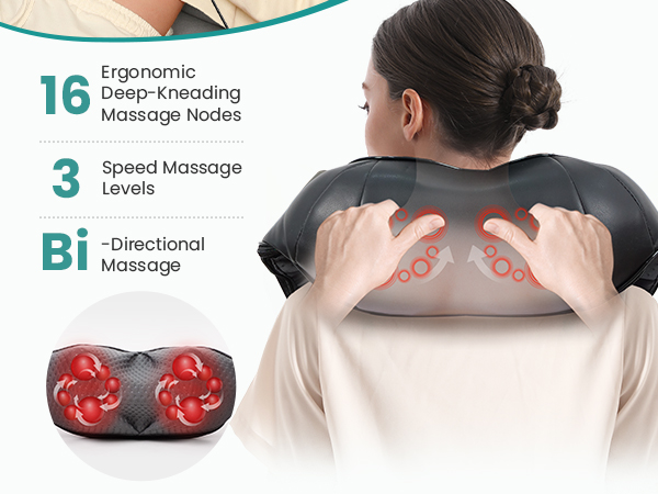 nekteck neck back massager for pain relief deep tissue shoulder massage tool