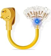 ROÉKO TT30P to 110V 30 Amp RV Distribution Adapter,30 Amp rV Extension Cord,NEMA TT-30P Male to 3...