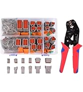 Amliber 174Pcs 12 Kits DT Connector Kit With Ratcheting Wire Crimper for Deutsch Connector, 2 3 4...