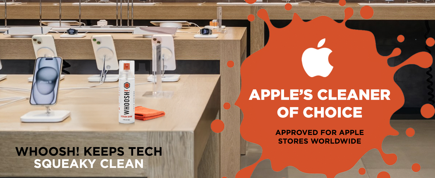 WHOOSH! cleaner in an Apple Store display, Cleaner of Choice.
