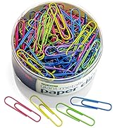 Officemate PVC-Free Assorted Color Coated Giant Paper Clips, 200 per Tub (97226)