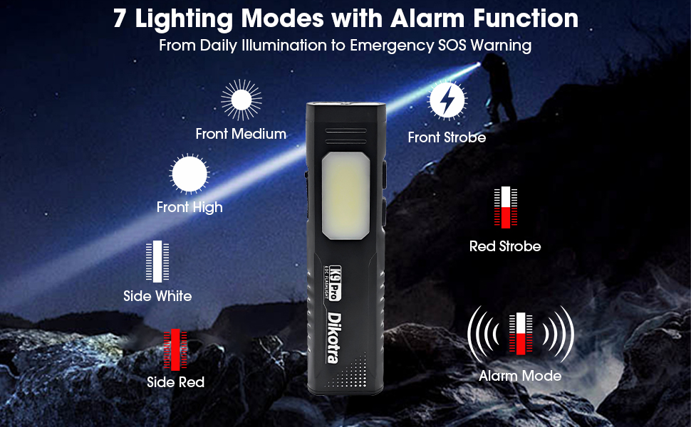 7 Lighting Modes with Alarm Function