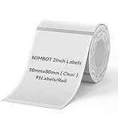 NIIMBOT Labels for B1/B21/B3S Label Maker, 50 x 80 mm (1.97'' x 3.15'') 95 Tapes/Roll, Thermal La...